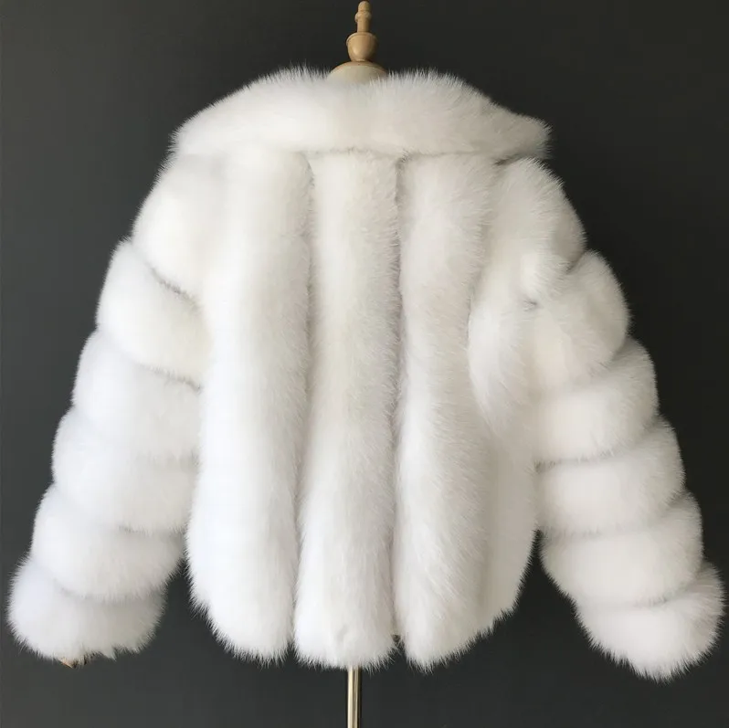 ZADORIN New Winter Mink Fur Coat Women Luxury FAUX Fox Fur Coat Thick Warm Lapel Long Sleeve Black White Fluffy Fur Jacket