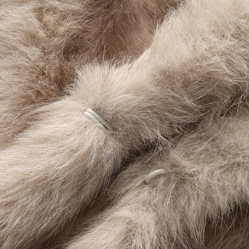 Neo Mint Chic Street Girls Gradient Faux Fur Jacket Women Winter 2024 Brand Fashion Fluffy Fox Fur Coat Female Luxury Outerwear