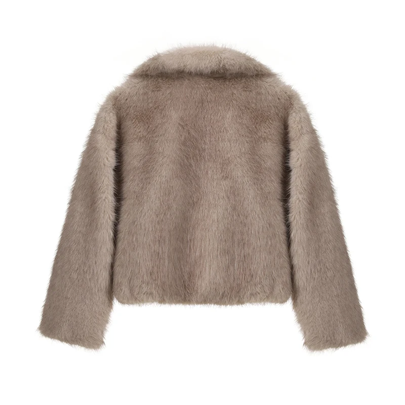 Neo Mint Chic Street Girls Gradient Faux Fur Jacket Women Winter 2024 Brand Fashion Fluffy Fox Fur Coat Female Luxury Outerwear