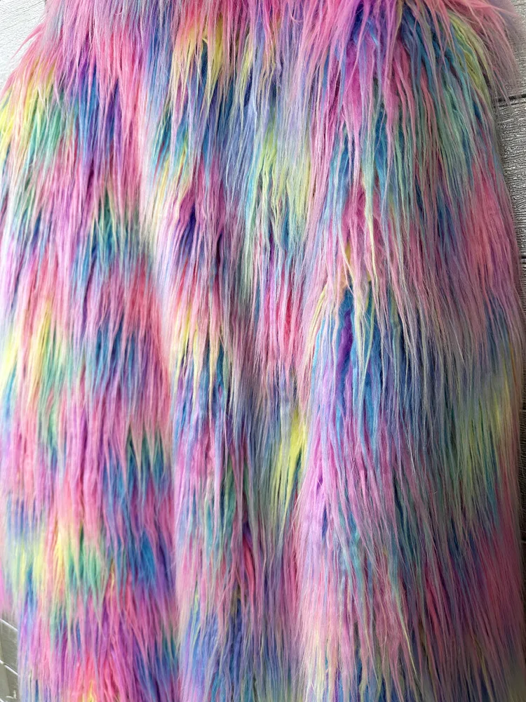 Women Print Long Faux Fur Coat Turn Down Collar Elegant Thick Coat Warm Jackets Lady Loose Coats Streetwear Winter 2025