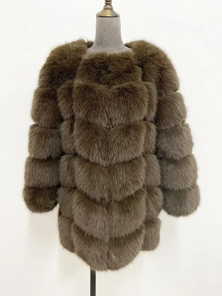 ZADORIN New Luxury Splicing Long Faux Fur Coat Woman Thick Warm Winter Fashion Fluffy Jacket Faux Fur Coats for Woman Outerwears
