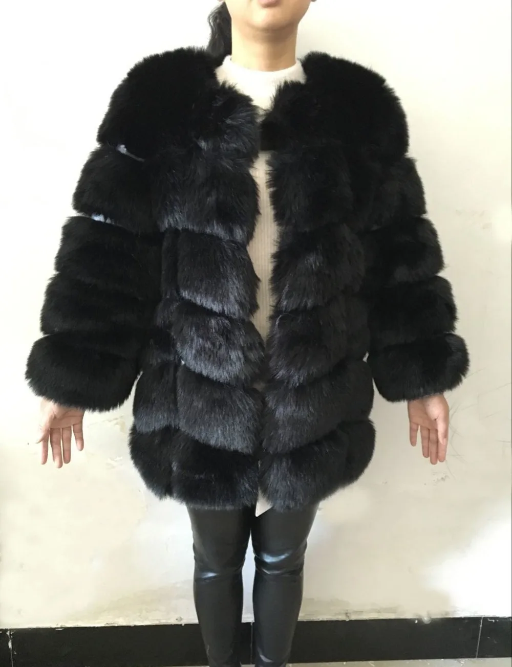 ZADORIN New Luxury Splicing Long Faux Fur Coat Woman Thick Warm Winter Fashion Fluffy Jacket Faux Fur Coats for Woman Outerwears