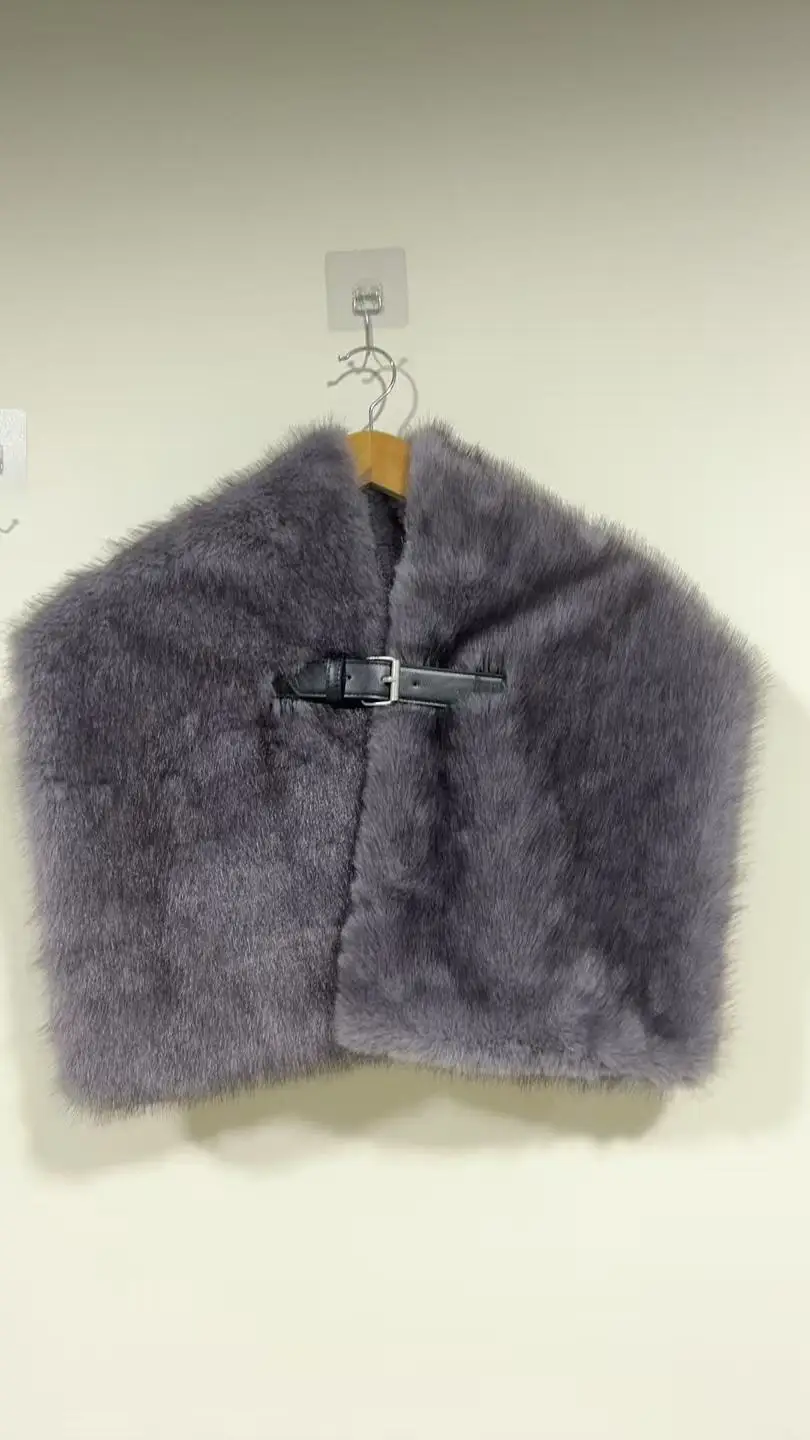 Women Fashion Faux Fur Scarf, Faux Mink Muffler