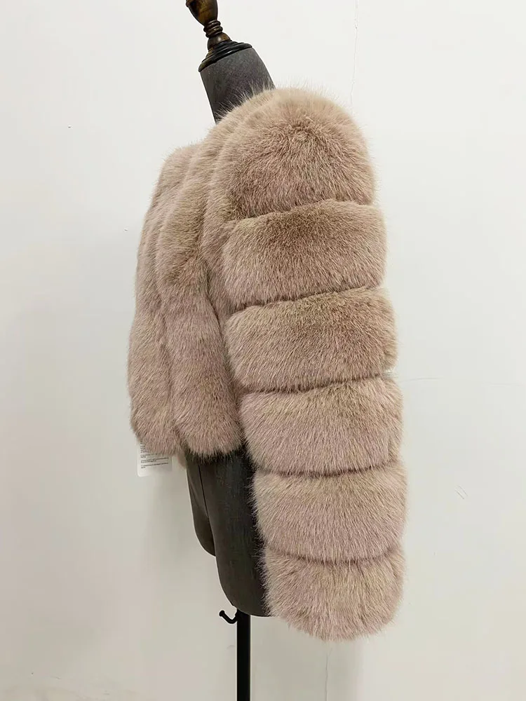 ZADORIN Luxury Fur Coats Long Sleeve Cropped Fluffy Faux Fox Fur Coat Women Pink White Jacket Tops Winter Jackets for Women 2025