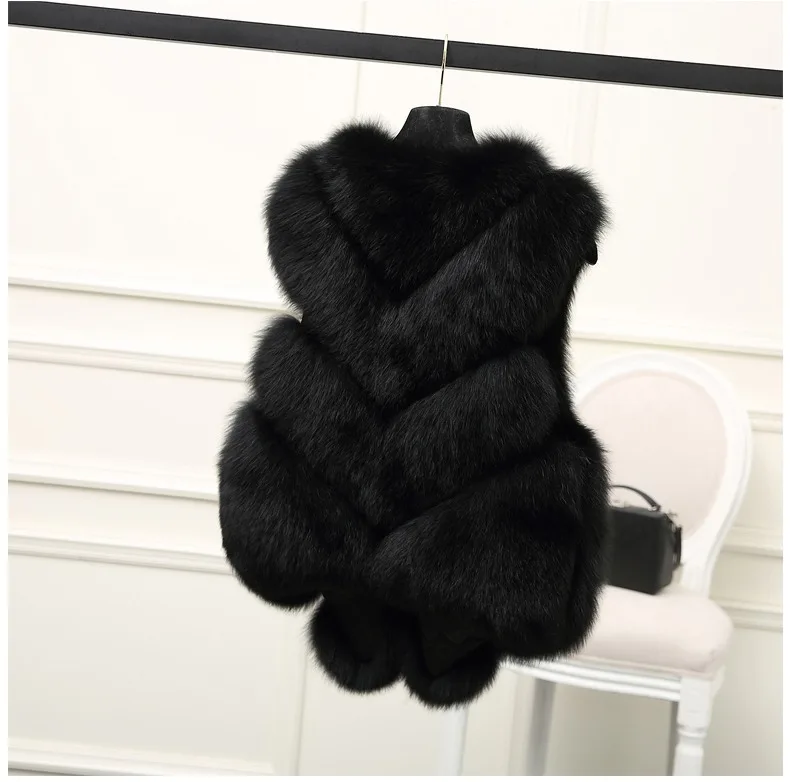ZADORIN Autumn Winter Clothes Woman Fluffy Black White Faux Fur Coat Women V Neck Short Faux Fur Vest Top Jackets Veste Femme