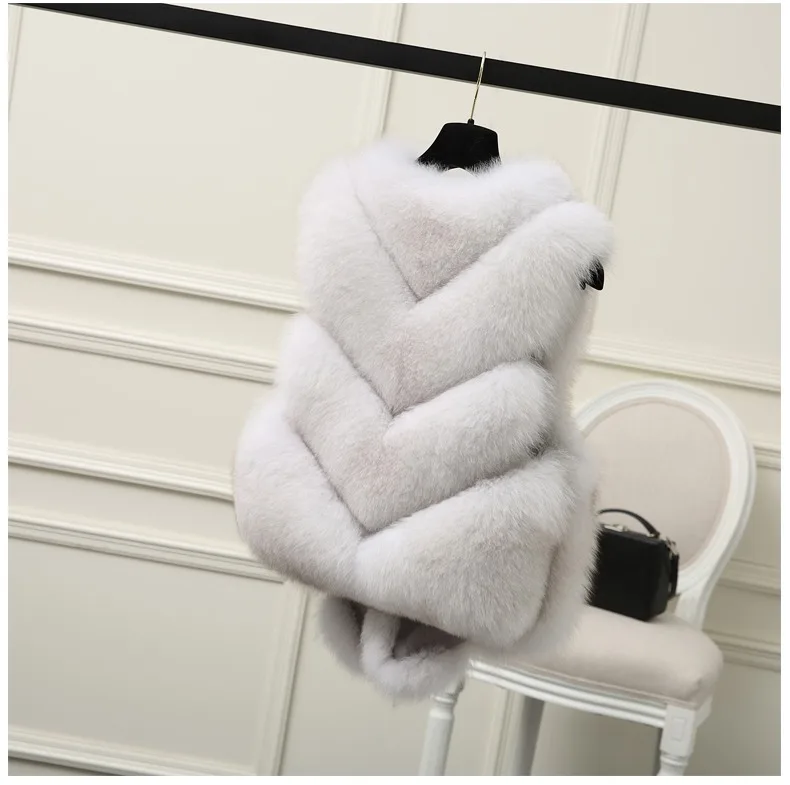 ZADORIN Autumn Winter Clothes Woman Fluffy Black White Faux Fur Coat Women V Neck Short Faux Fur Vest Top Jackets Veste Femme