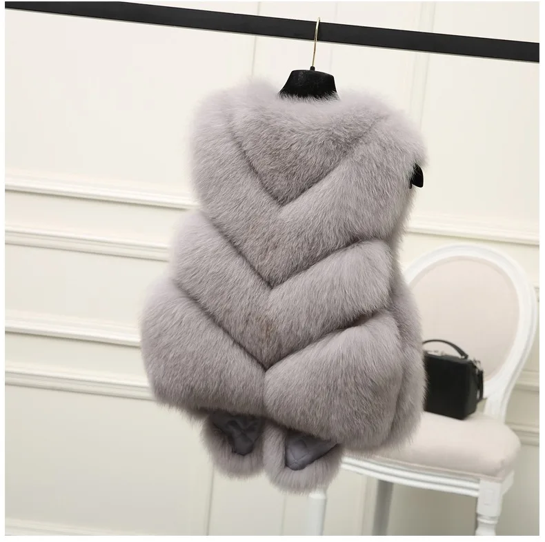 ZADORIN Autumn Winter Clothes Woman Fluffy Black White Faux Fur Coat Women V Neck Short Faux Fur Vest Top Jackets Veste Femme