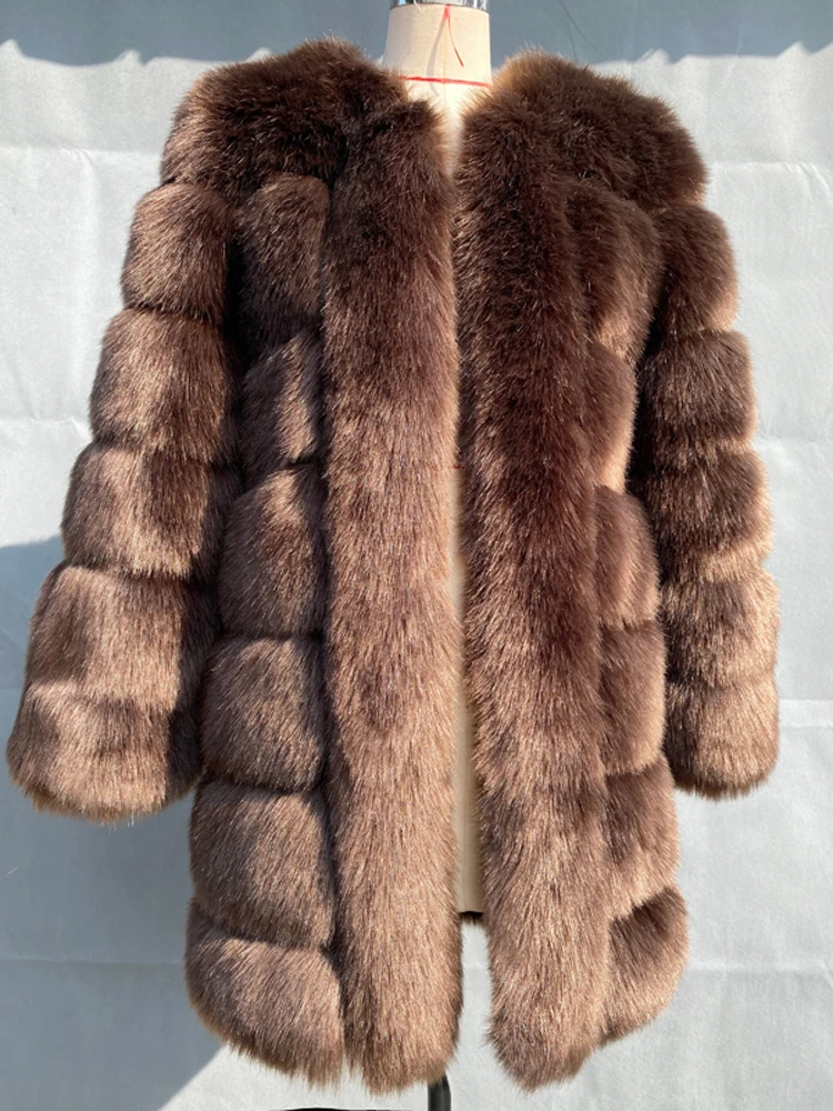ZADORIN Winter New Long Furry Faux Fur Coat Jackets Woman Thick Warm Fluffy Faux Fur Jacket Causal Party Overcoat Streetwear