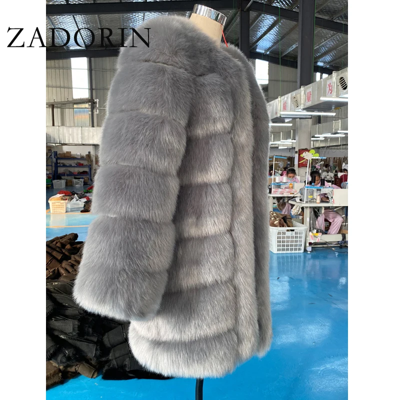 ZADORIN Winter New Long Furry Faux Fur Coat Jackets Woman Thick Warm Fluffy Faux Fur Jacket Causal Party Overcoat Streetwear