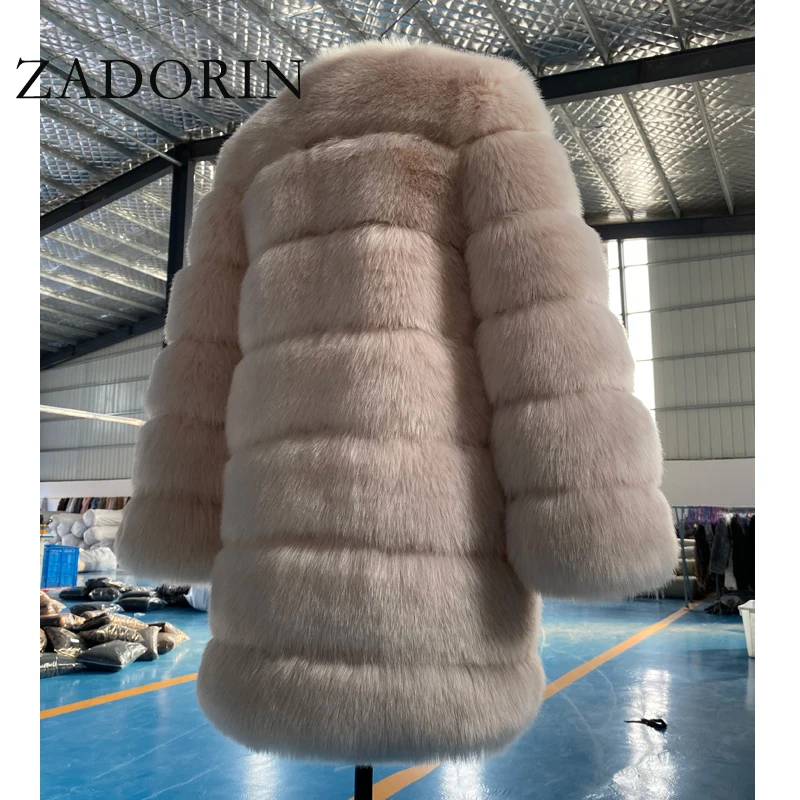 ZADORIN Winter New Long Furry Faux Fur Coat Jackets Woman Thick Warm Fluffy Faux Fur Jacket Causal Party Overcoat Streetwear