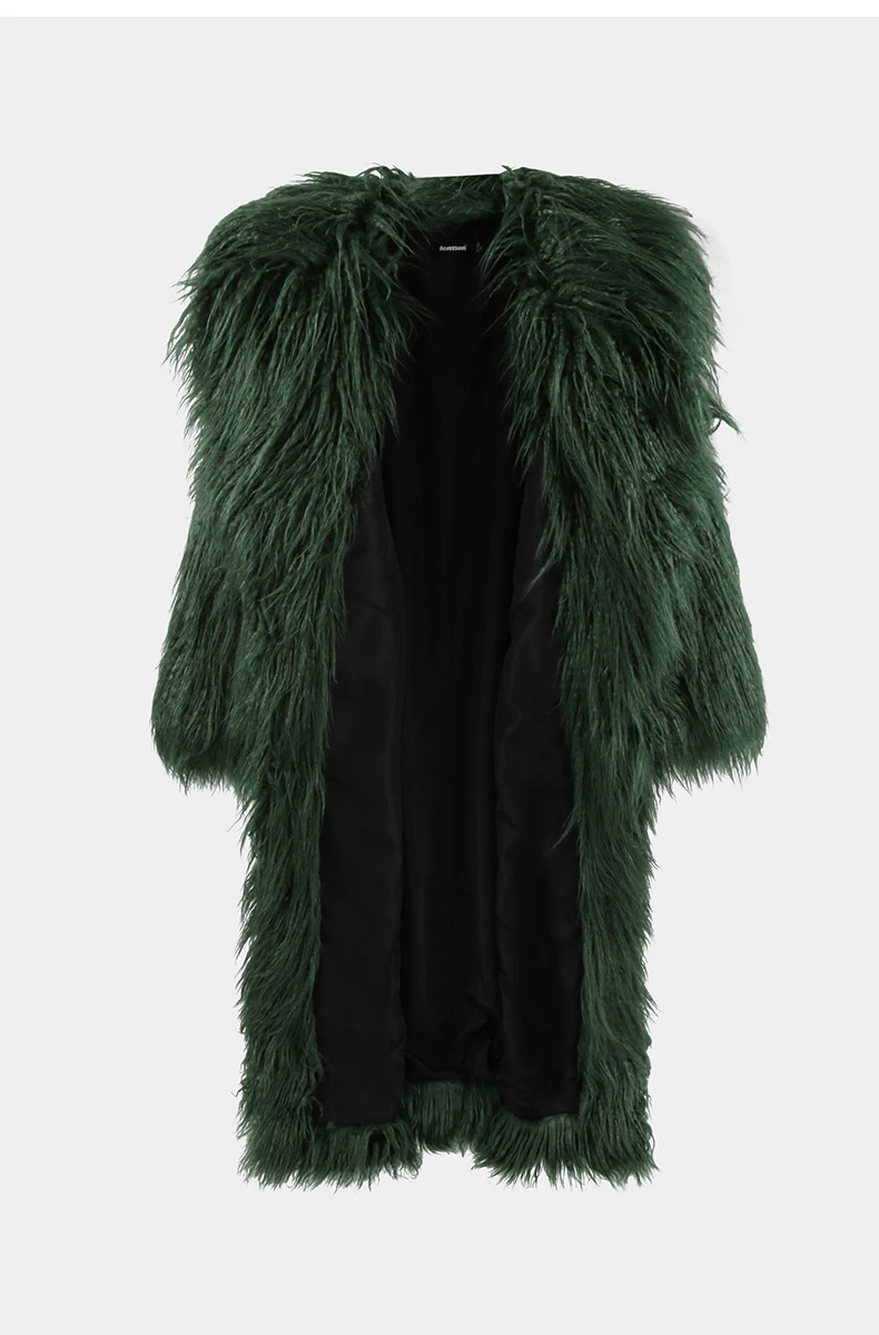 Nerazzurri Winter Long White Black Hairy Shaggy Fluffy Thick Warm Soft Stylish Faux Mongolia Lamb Fur Coat Women Belt Lapel 2023