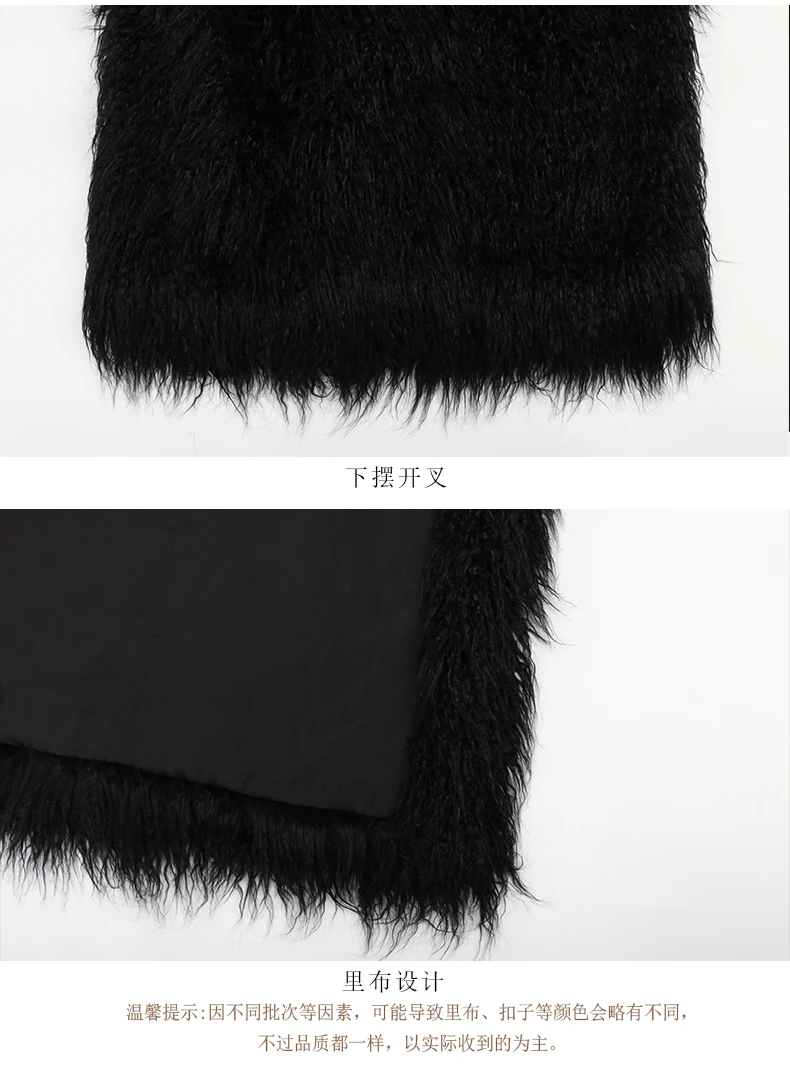 Nerazzurri Winter Long White Black Hairy Shaggy Fluffy Thick Warm Soft Stylish Faux Mongolia Lamb Fur Coat Women Belt Lapel 2023