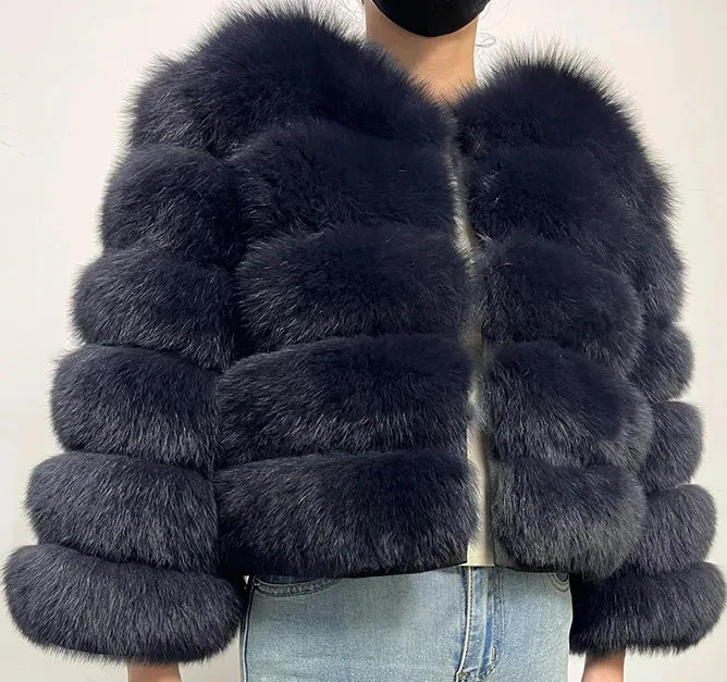 Fashion Short Faux Fox Fur Jacket for Women Winter Multi Color Thick Warm Long Sleeve Outerwear Woman Elegant Cozy Plush Jacket