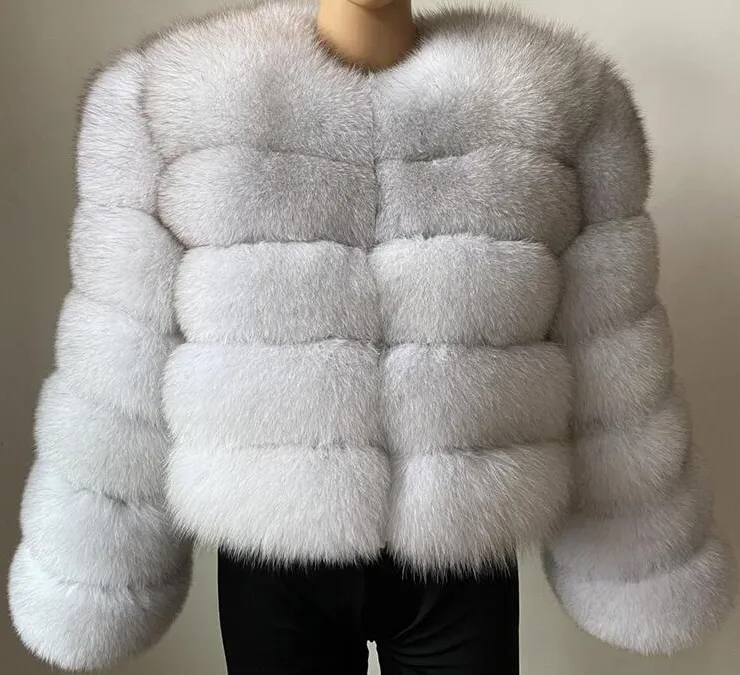 Fashion Short Faux Fox Fur Jacket for Women Winter Multi Color Thick Warm Long Sleeve Outerwear Woman Elegant Cozy Plush Jacket