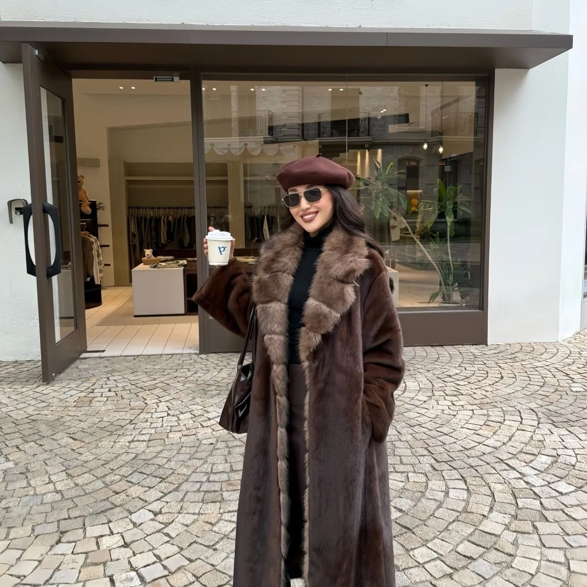Winter Women High Quality Faux Fur Coat Luxury Long Fur Coat Lapel OverCoat Thick Warm Plus Size Female Plush Coats
