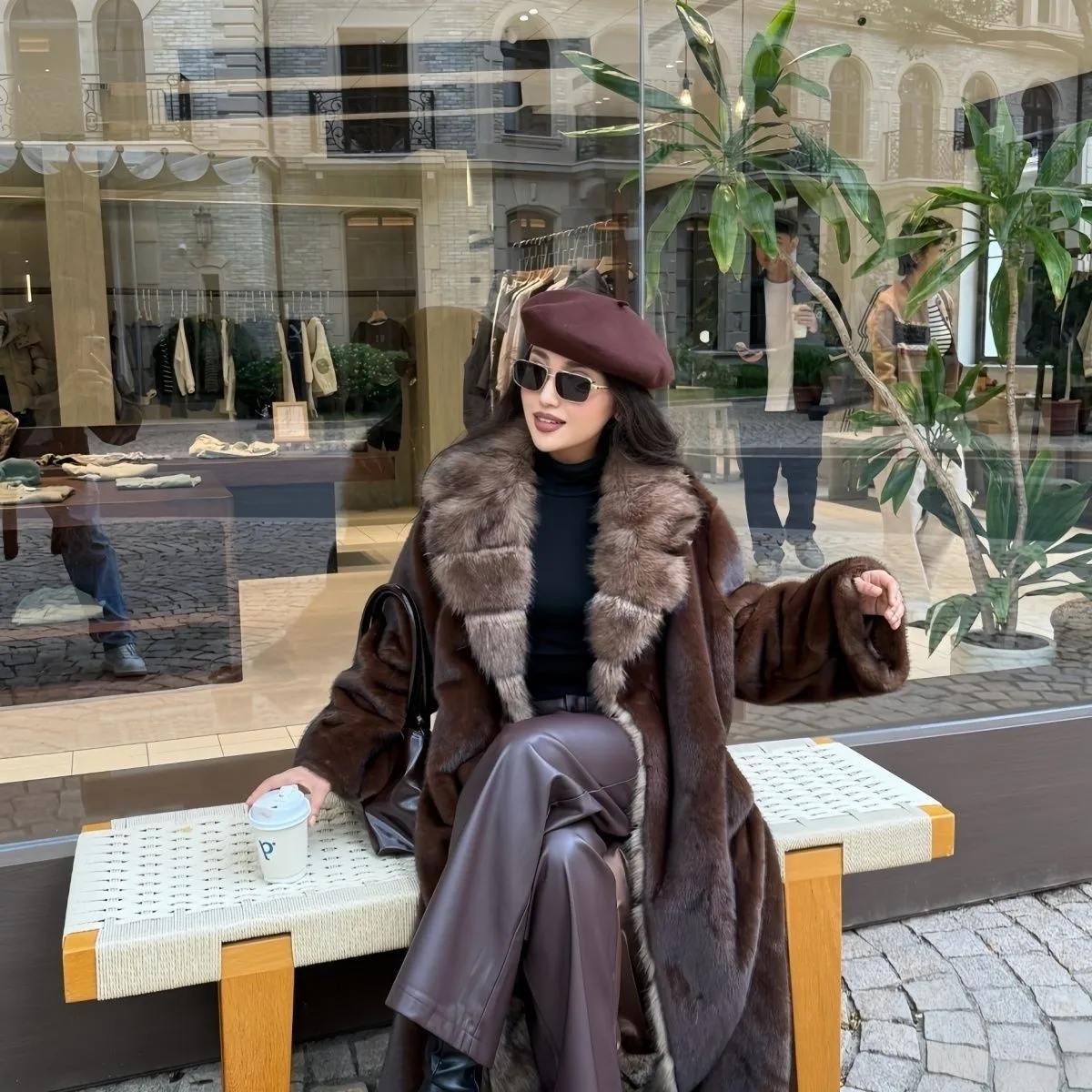 Winter Women High Quality Faux Fur Coat Luxury Long Fur Coat Lapel OverCoat Thick Warm Plus Size Female Plush Coats