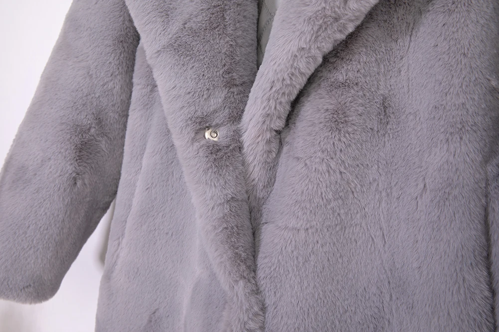 2026 New Women Winter Warm Faux Fur Coat Thick Women Long Coat Turn Down Collar Women Warm Coat With Belt Casaco Feminino