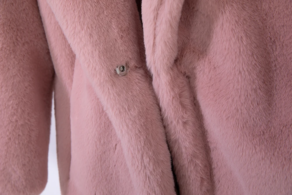2026 New Women Winter Warm Faux Fur Coat Thick Women Long Coat Turn Down Collar Women Warm Coat With Belt Casaco Feminino