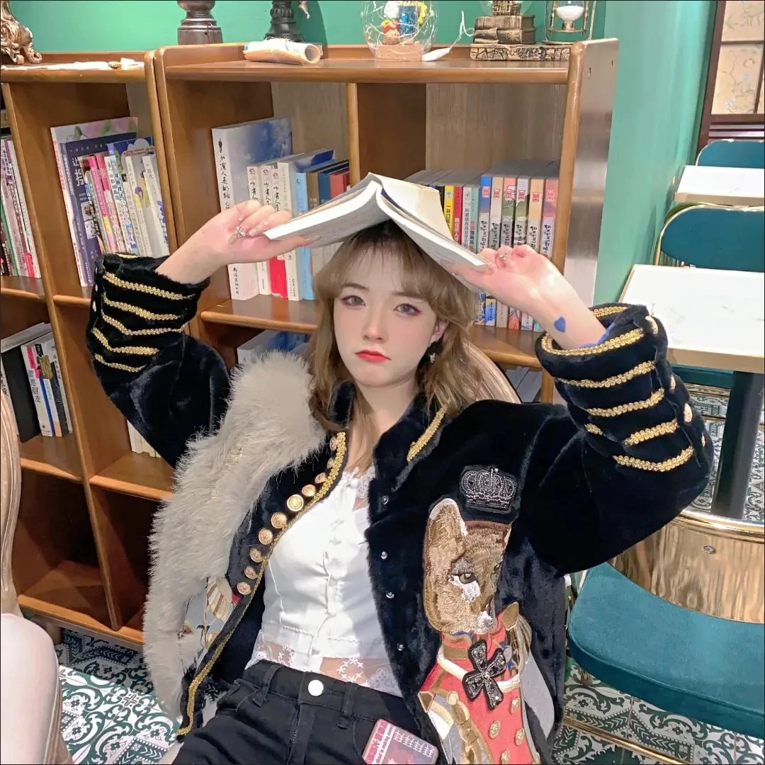 Women's Winter Faux Mink Fur Coats, Korean Embroidery Jacket, Female Loose Thicken Warm Clothes, High Quality, Promotion,New