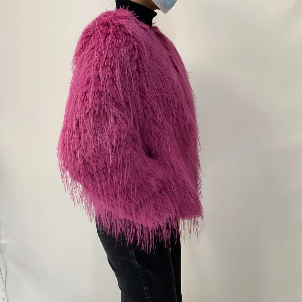 2023 New Springtime Fur Coat Women High Quality Fashion Faux Fur Coat Artificial Raccoon Braid Short Jacket