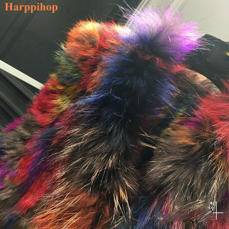 Fashion Womens Real Knitted Rabbit Fur Vests with Raccoon Fur Collar Gilets High Quality Close-woven Waistcoat Plus Size