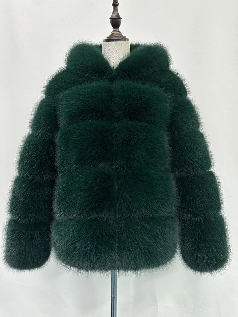Women Hooded Thick Jackets Fur Faux Solid Zipper Coat Long Sleeve Cardigan Spliced Hoodies Warm Streetwear Coats Winter