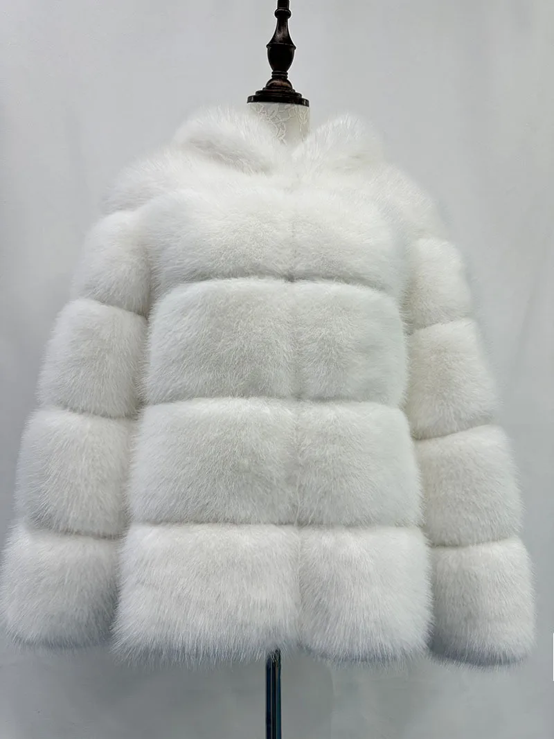 Women Hooded Thick Jackets Fur Faux Solid Zipper Coat Long Sleeve Cardigan Spliced Hoodies Warm Streetwear Coats Winter