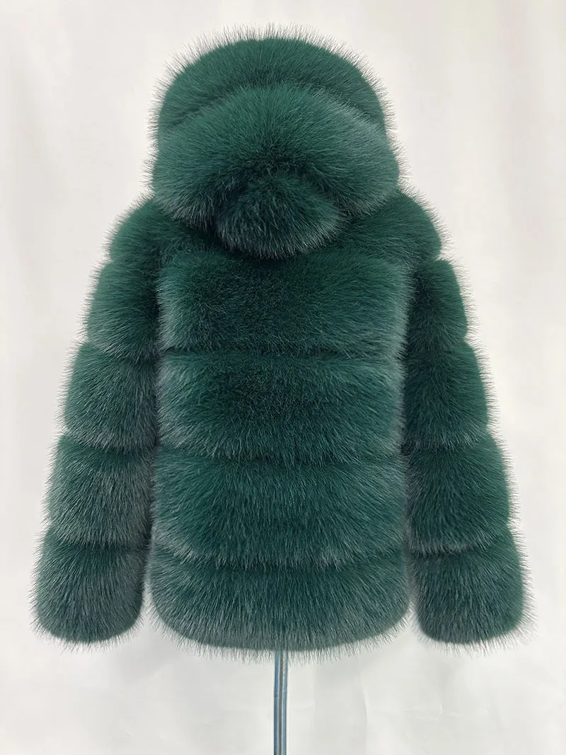 Women Hooded Thick Jackets Fur Faux Solid Zipper Coat Long Sleeve Cardigan Spliced Hoodies Warm Streetwear Coats Winter