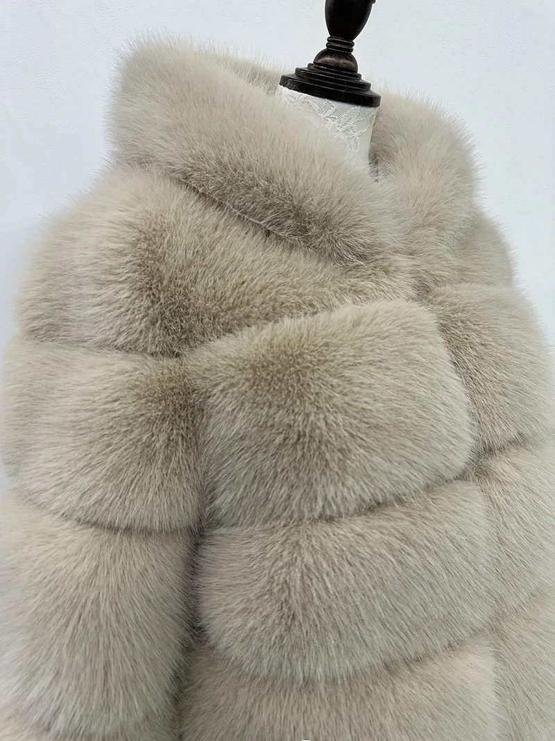 Women Hooded Thick Jackets Fur Faux Solid Zipper Coat Long Sleeve Cardigan Spliced Hoodies Warm Streetwear Coats Winter
