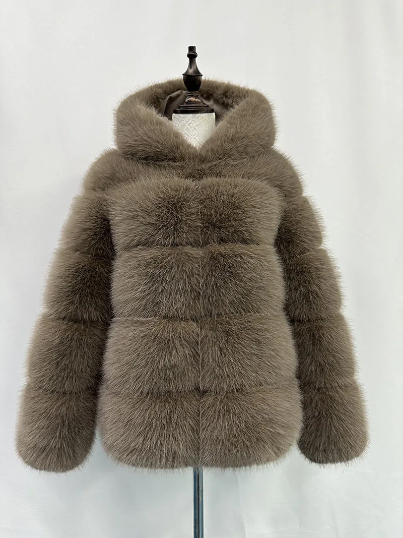Women Hooded Thick Jackets Fur Faux Solid Zipper Coat Long Sleeve Cardigan Spliced Hoodies Warm Streetwear Coats Winter