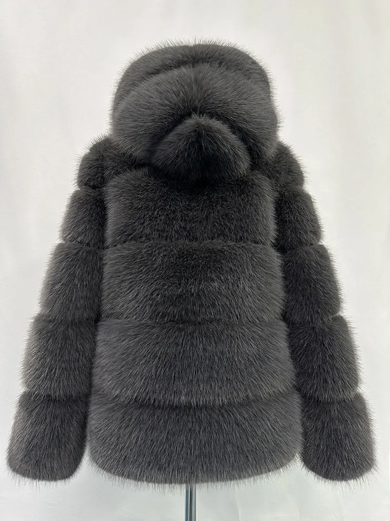 Women Hooded Thick Jackets Fur Faux Solid Zipper Coat Long Sleeve Cardigan Spliced Hoodies Warm Streetwear Coats Winter