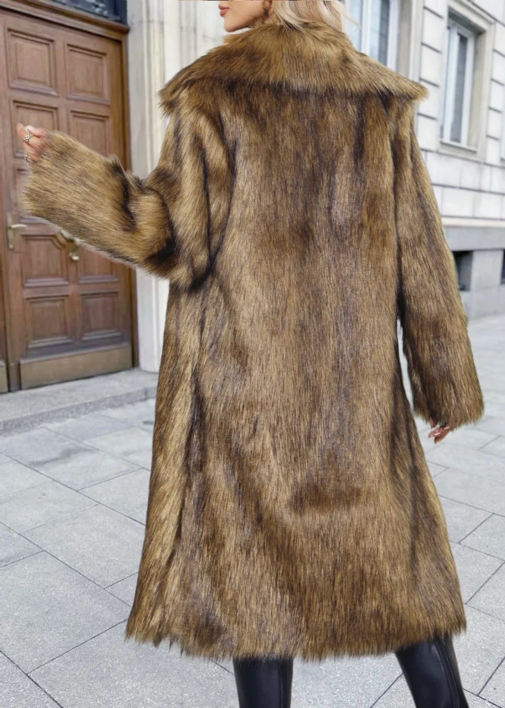 Women Faux Fox Fur Coat Long Fur Jacket Long Sleeve Turn Down Collar Open Stitch Thick Warm Fur Loose Casual 2025 Autumn Winter