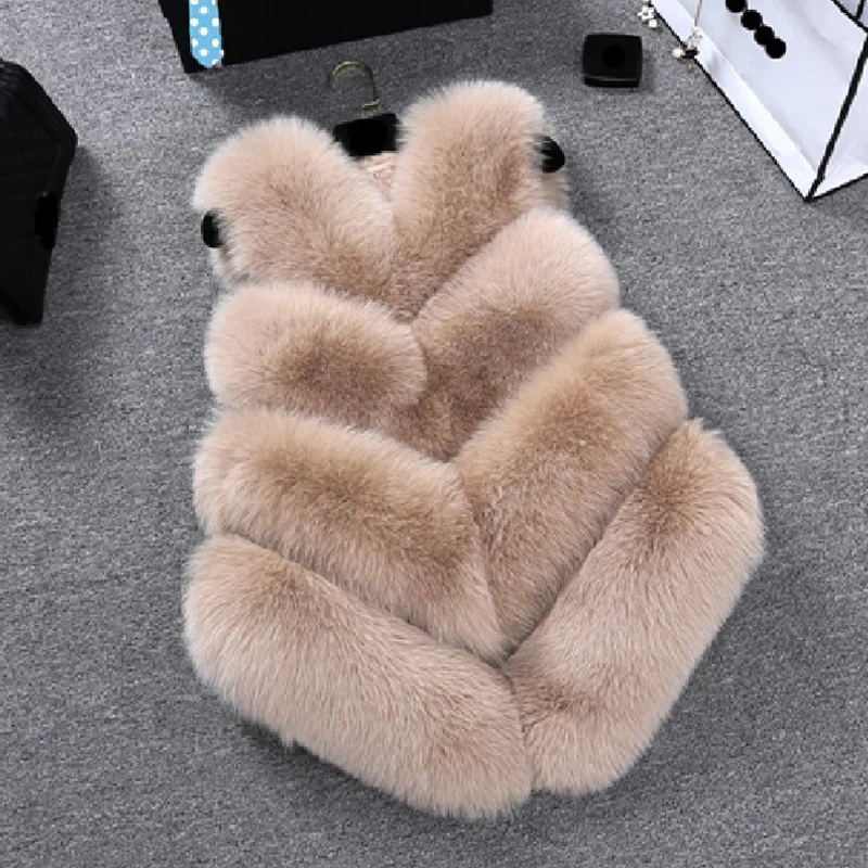 ZADORIN New Luxury Faux Fox Fur Vest Women Furry Short Faux Fur Vests Fur Gilet Fourrure Autumn Winter Faux Fur Coats Overcoat