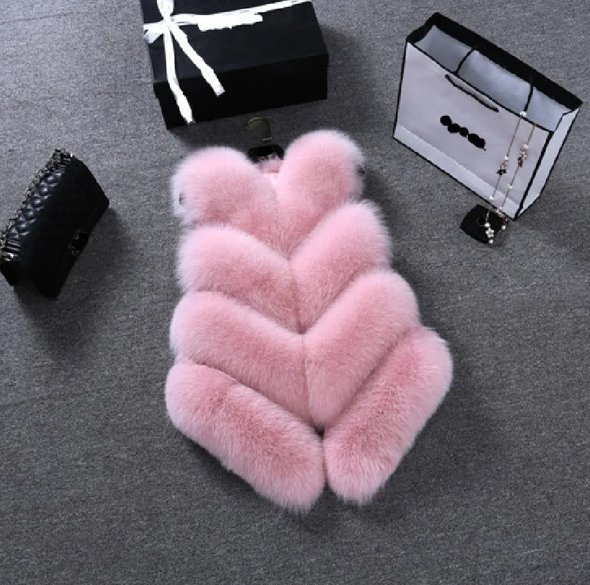 ZADORIN New Luxury Faux Fox Fur Vest Women Furry Short Faux Fur Vests Fur Gilet Fourrure Autumn Winter Faux Fur Coats Overcoat