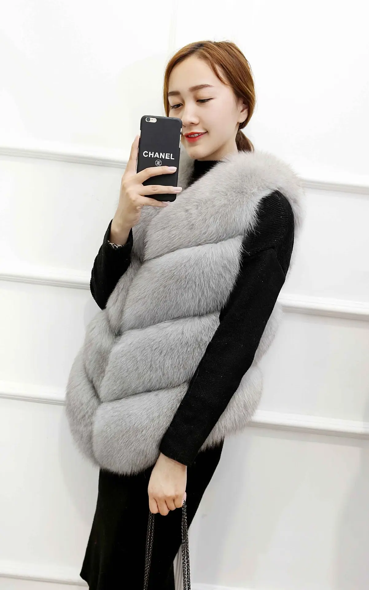 ZADORIN New Luxury Faux Fox Fur Vest Women Furry Short Faux Fur Vests Fur Gilet Fourrure Autumn Winter Faux Fur Coats Overcoat