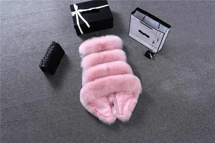 ZADORIN New Luxury Faux Fox Fur Vest Women Furry Short Faux Fur Vests Fur Gilet Fourrure Autumn Winter Faux Fur Coats Overcoat