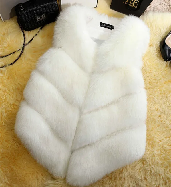 ZADORIN New Luxury Faux Fox Fur Vest Women Furry Short Faux Fur Vests Fur Gilet Fourrure Autumn Winter Faux Fur Coats Overcoat