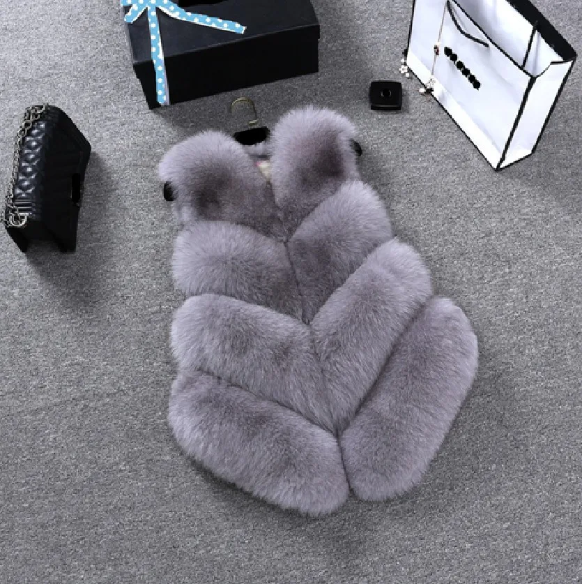 ZADORIN New Luxury Faux Fox Fur Vest Women Furry Short Faux Fur Vests Fur Gilet Fourrure Autumn Winter Faux Fur Coats Overcoat