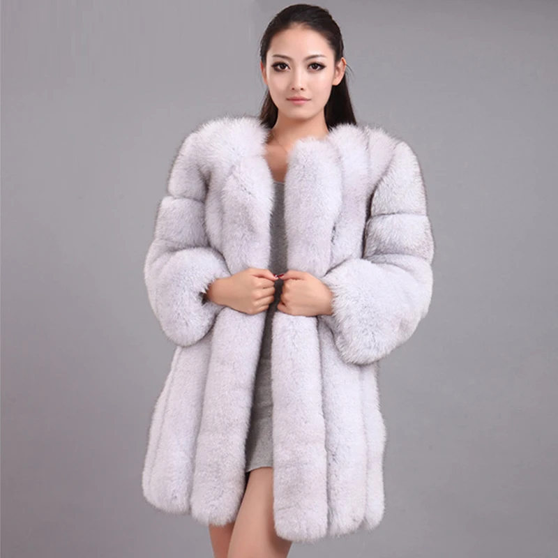 HJQJLJLS 2022 Winter New Fashion Women Long Faux Fur Coat Female Fuzzy Fur Coat Winter Thick Warm Fluffy Artificial Fur Jacket