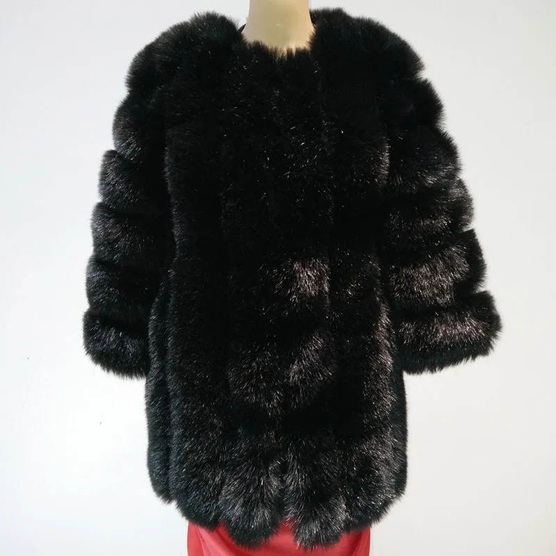 HJQJLJLS 2022 Winter New Fashion Women Long Faux Fur Coat Female Fuzzy Fur Coat Winter Thick Warm Fluffy Artificial Fur Jacket