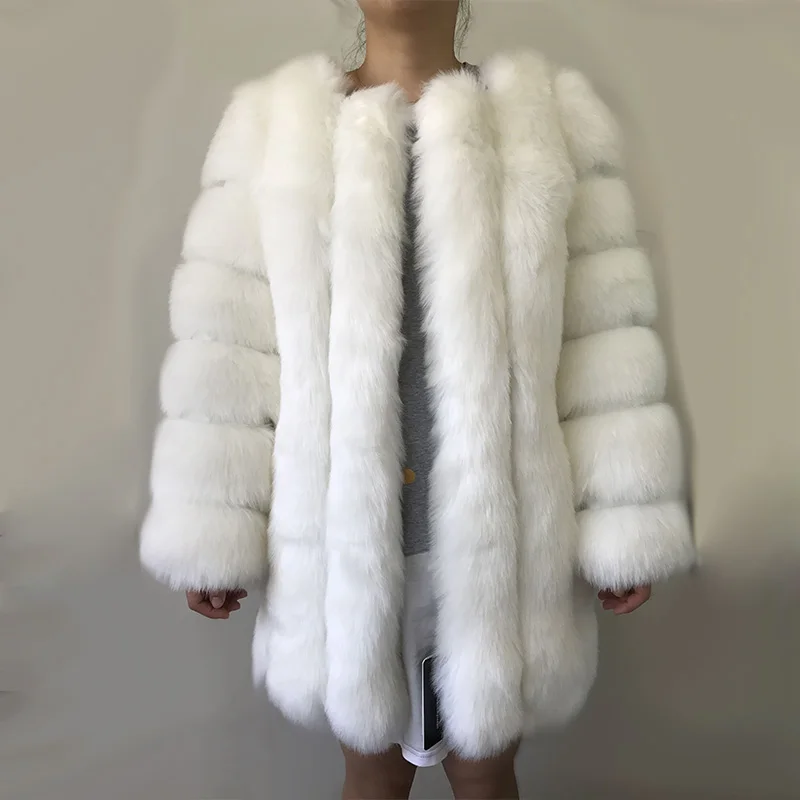 HJQJLJLS 2022 Winter New Fashion Women Long Faux Fur Coat Female Fuzzy Fur Coat Winter Thick Warm Fluffy Artificial Fur Jacket