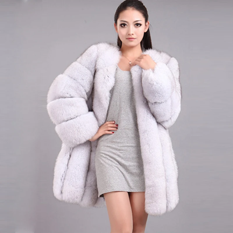 HJQJLJLS 2022 Winter New Fashion Women Long Faux Fur Coat Female Fuzzy Fur Coat Winter Thick Warm Fluffy Artificial Fur Jacket