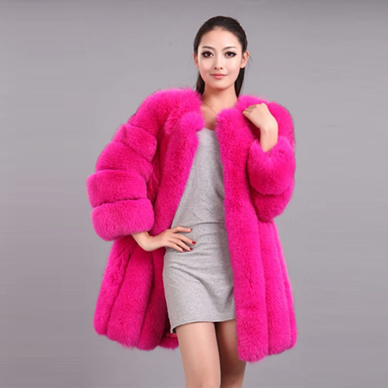 HJQJLJLS 2022 Winter New Fashion Women Long Faux Fur Coat Female Fuzzy Fur Coat Winter Thick Warm Fluffy Artificial Fur Jacket