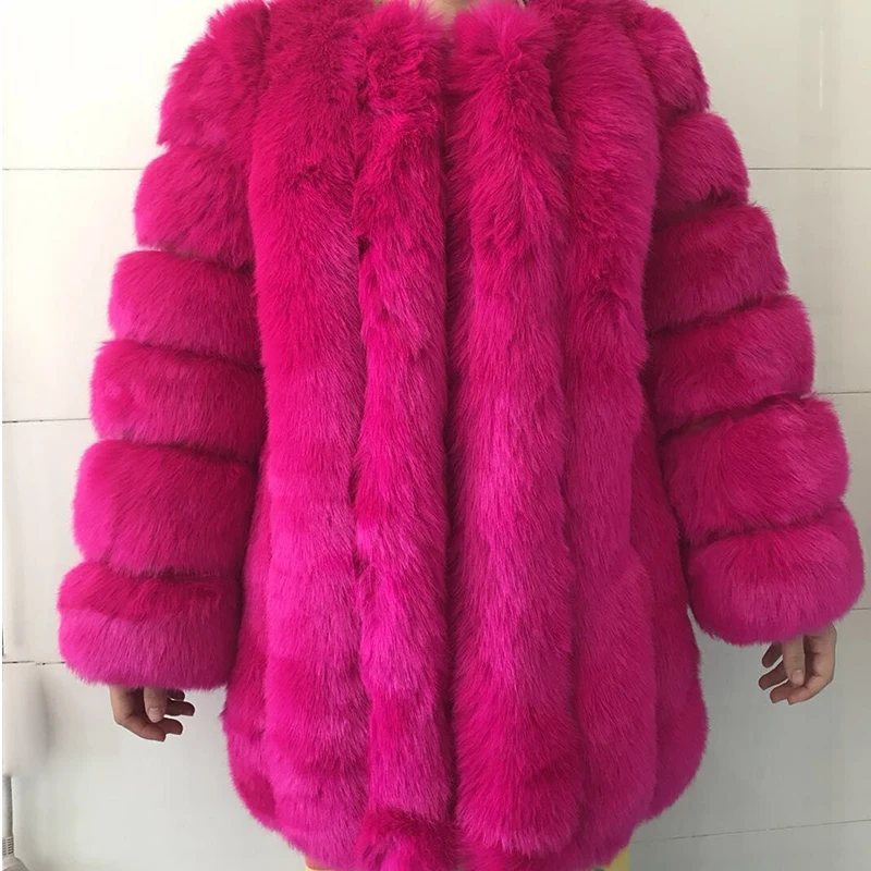 HJQJLJLS 2022 Winter New Fashion Women Long Faux Fur Coat Female Fuzzy Fur Coat Winter Thick Warm Fluffy Artificial Fur Jacket
