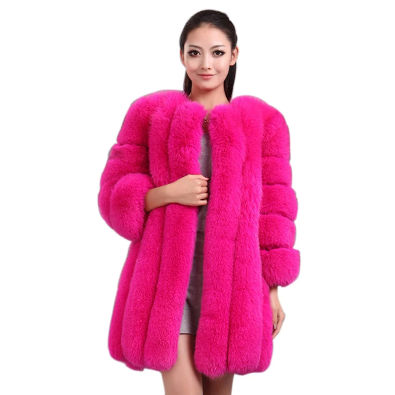HJQJLJLS 2022 Winter New Fashion Women Long Faux Fur Coat Female Fuzzy Fur Coat Winter Thick Warm Fluffy Artificial Fur Jacket
