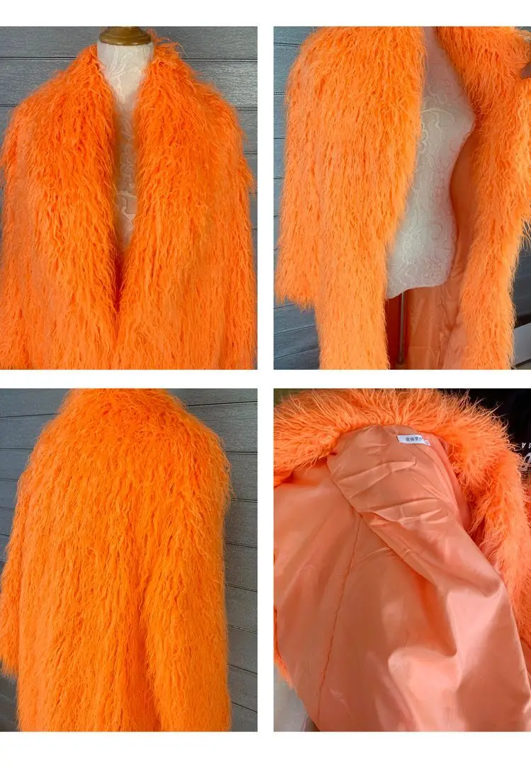 ZADORIN Fashion Super Long Faux Sheep Fur Coat Woman Solid Lapel Thick Fluffy Faux Fur Jackets Woman Winter Clothes Outerwears