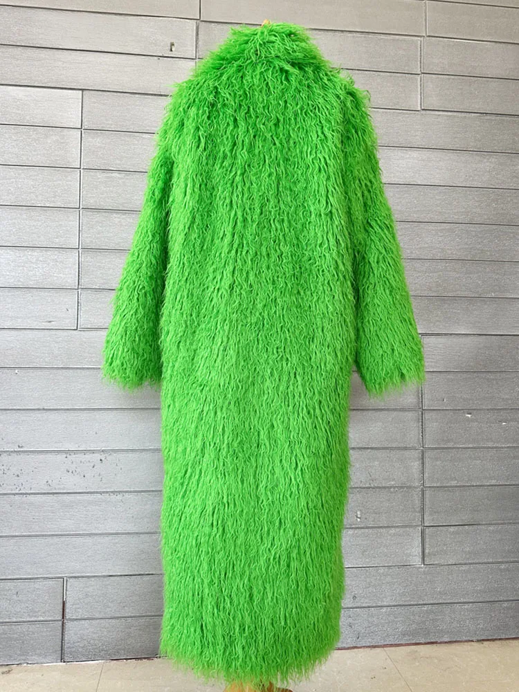 ZADORIN Fashion Super Long Faux Sheep Fur Coat Woman Solid Lapel Thick Fluffy Faux Fur Jackets Woman Winter Clothes Outerwears
