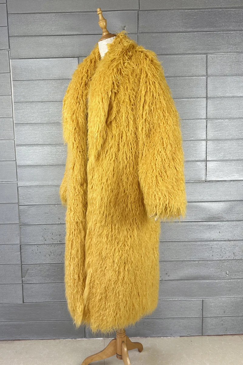 ZADORIN Fashion Super Long Faux Sheep Fur Coat Woman Solid Lapel Thick Fluffy Faux Fur Jackets Woman Winter Clothes Outerwears