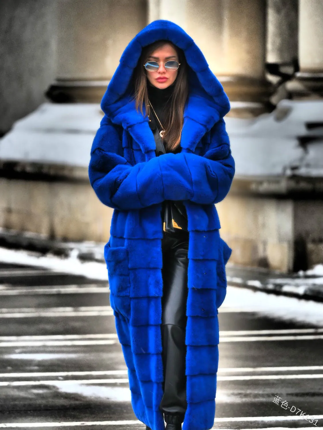 TPJB Casual Faux Fur Coat Women Hoodies Furry Thick Warm Long Faux Rabbit Fur Jacket Slim Winter Coat Women Casaco Feminino 5XL