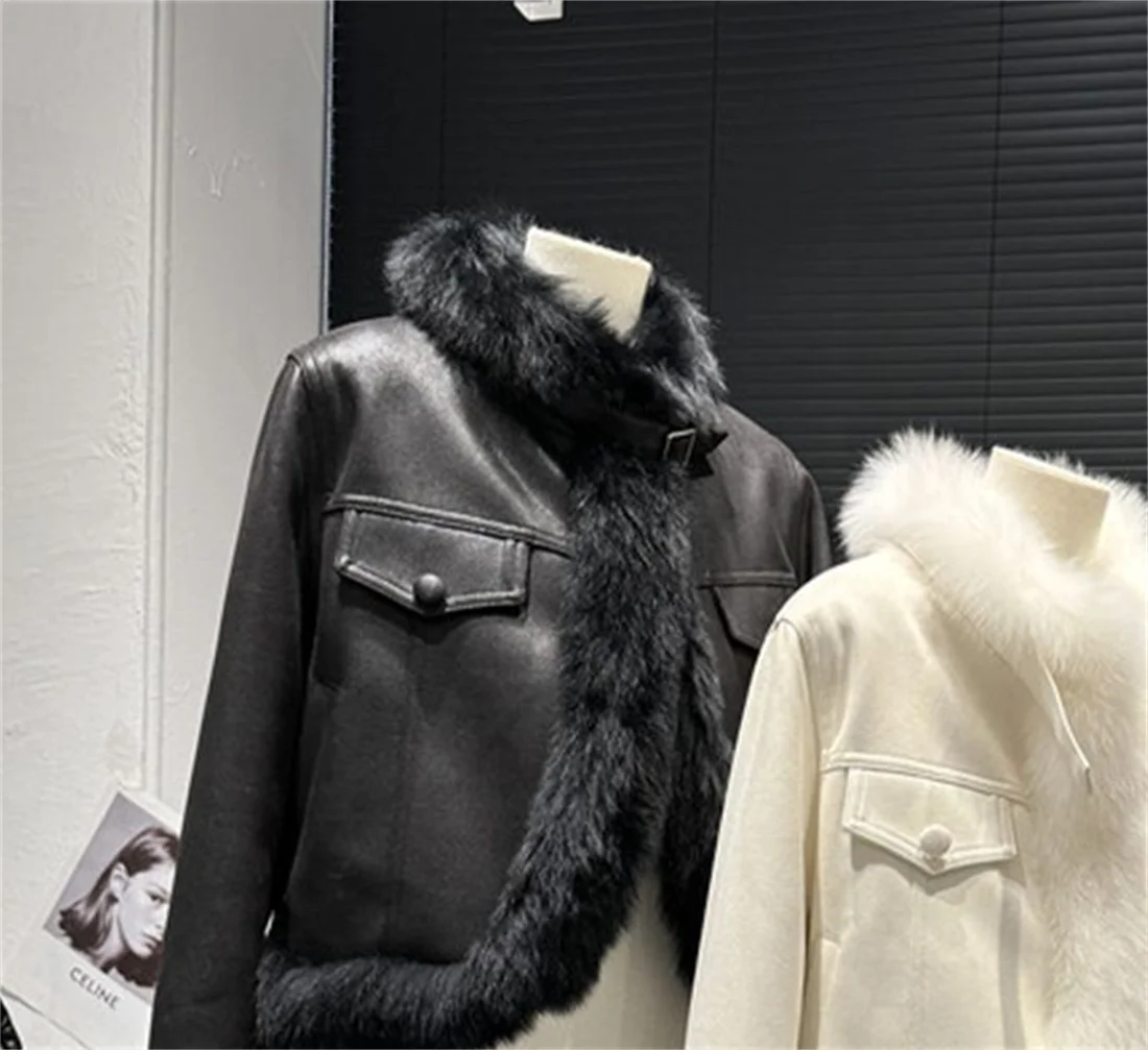 Melad Composite Fur Coat for Women, Autumn/Winter 2025 New Collection, Suede Short, Environmentally Friendly Fox Fur Grass Top